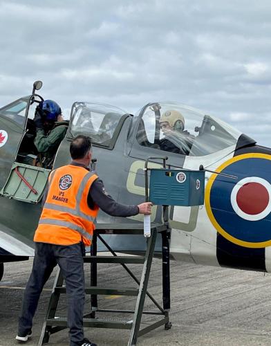 Spitfire MJ627 back at Biggin Hill Heritage Hanger