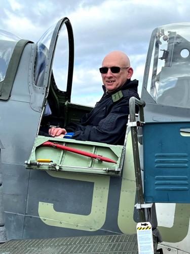 One very happy Spitfire pilot!