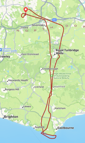 The route flown