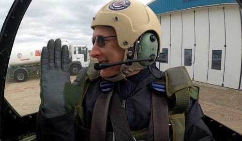 Still image from rear facing video camera footage