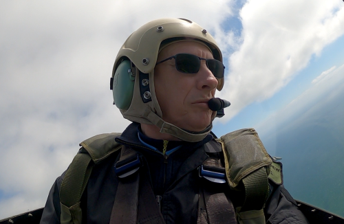Still image from rear facing video camera footage