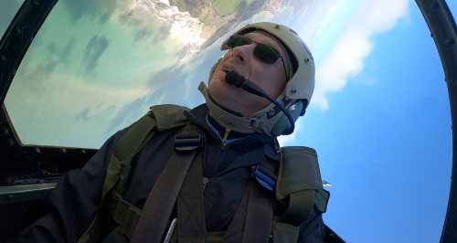 Still image from rear facing video camera footage