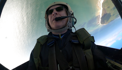 Still image from rear facing video camera footage