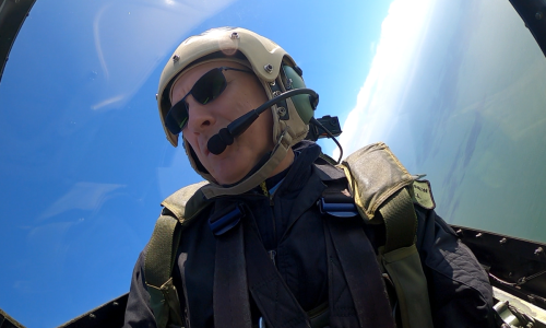 Still image from rear facing video camera footage